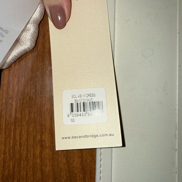 New | Bec and Bridge SOL ASYM DRESS Sand US 6 - Picture 8 of 9